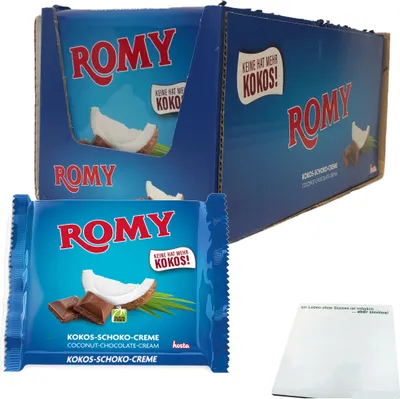 Produktbild von Romy Milchschokolade mit Kokoscreme Füllung 18er VPE (18x200gTafel) + usy Block