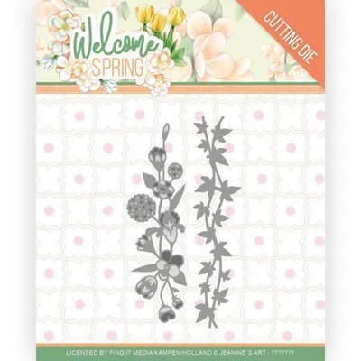 Produktbild von Stanzschablone - Jeanines Art - Welcome Spring - Blumen und Blätter Borde