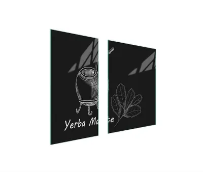 Produktbild von Herdabdeckplatten 2 teilig 75x52 Glaskeramikkochfeld Abdeckung Glas Schneidebrett Yerba Schwarz