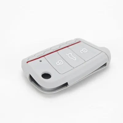 Image de INF Housse de clé en silicone compatible Volkswagen Golf 7 protection douce nid d'abeille 1 pièce Gris