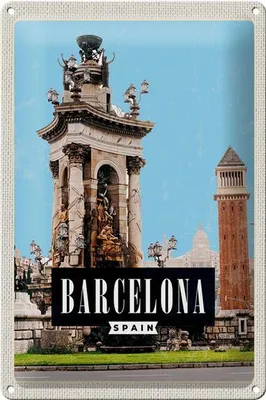 Produktbild von Blechschild Reise 20x30cm Barcelona Spanien Architektur Bild