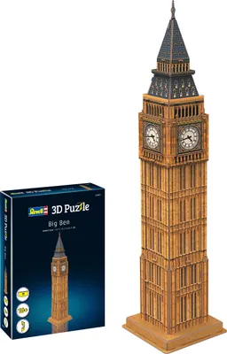 Produktbild von Revell 3D Puzzle Big Ben, Uhrturm von London, Elizabeth Tower, 44 Teile, ab 10 Jahren, 00201