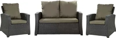 Produktbild von Gartenkissen Set für Polyrattan Möbel 4-Sitzer Garten Sofakissen 112x50cm Gartenstuhl Kissen set 2x56x52 Sitzkissen Grün Kissen mit Rückenlehne