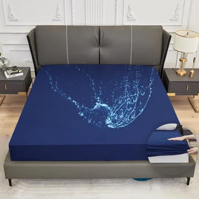 Productafbeelding van Waterdichte en ademende hoeslaken, 140x200 cm - Donkerblauw