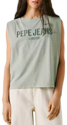 Immagine prodotto di Maglietta da donna Pepe Jeans, modello Mirari, colore verde (verde "bleach"), taglia M