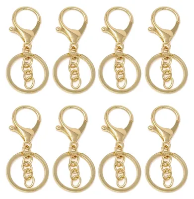 50 goldene Karabiner-Schlüsselringe, Legierung, DIY-Basteln