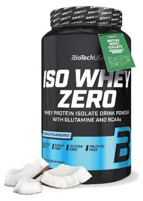 Image de BioTech USA Iso Whey Zero 908 g coco / Isolats de lactosérum / Isolat de lactosérum de qualité supérieure avec acides aminés et BCAA supplémentaires