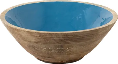 Zdjęcie produktu dla Clayre & Eef Misa dekoracyjna Ø 25x10 cm niebiesko brązowe drewno