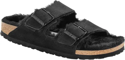 Produktbild von Birkenstock Arizona Lammfell Wildleder Schwarz Schmales Fußbett - 752663