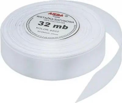 Obrázok produktu pre Saténová stuha na balenie darčekov, dekoratívna, 6 mm, biela, 32 m
