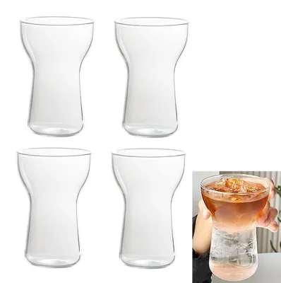 Obrázok produktu pre Sada 4 sklenených pohárov na latte macchiato, objem 400 ml, priehľadné, vyrobené z kvalitného skla, vhodné na teplé nápoje