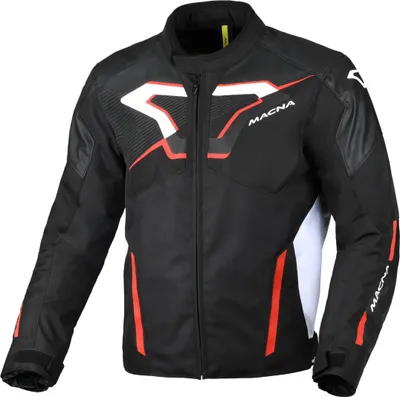 Obrázek produktu pro Macna Tazar 2.0 voděodolná textilní motocyklová bunda, černá/bílá/červená, M