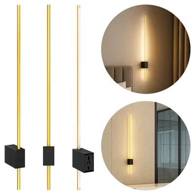 Produktbild von MasterLED Wandlampe Como 6W - Schwarz mit Gold - Moderne LED Wandleuchte 60 cm - Stilvoll und dekorativ