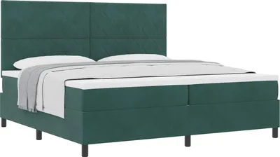 Produktbild von vidaXL Boxspringbett mit Matratze Dunkelgrün 200 x 200 cm Samt