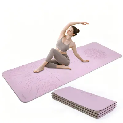 Productafbeelding van FunLife Yogamat XXL, 190x66 cm – 10 mm extra dik en opvouwbaar, antislip fitnessmat voor yoga, Pilates en gymnastiek, ideaal voor binnen- en buitengebruik