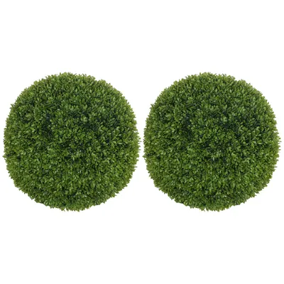 Image de Lot de 2 boules de buis artificielles de 40 cm, plantes artificielles en plastique, boules de buis artificielles, plantes artificielles pour la décoration du salon, de la chambre et du jardin,