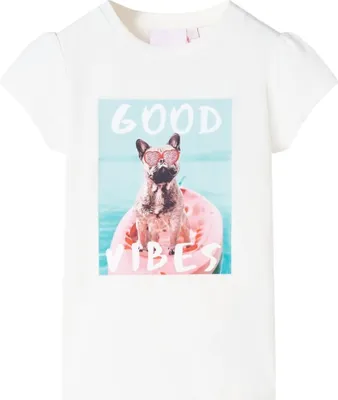 Zdjęcie produktu dla vidaXL T-shirt dziecięcy ecru 140