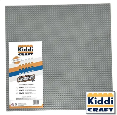 Produktbild von Grundplatte 50x50 Noppen 40x40cm hellgrau kompatibel Bauplatte