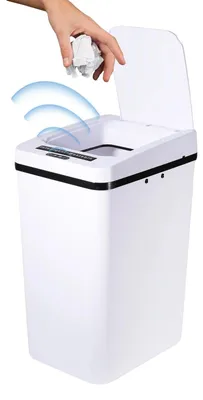Obrázek produktu pro Inteligentní bezdotykový odpadkový koš, vodotěsný, s automatickým senzorem, bílý