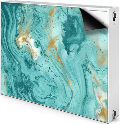 Obrázek produktu pro Magnet Radiator Magnet Mat kryt radiátoru kryt radiátoru topení 90x60 cm - mramor, tyrkysová