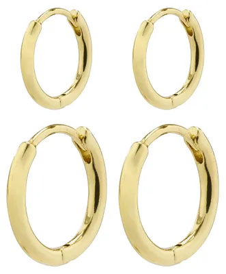 Produktbild von ARIELLA Huggie-Creolen, 2-in-1-Set, vergoldet