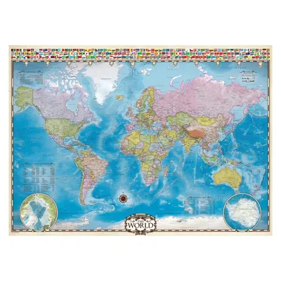 Image de Carte du monde avec drapeaux