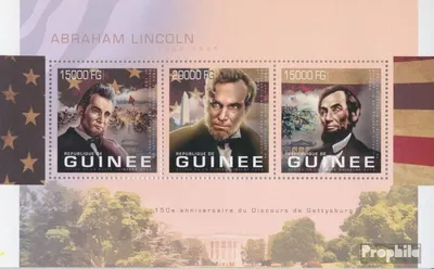 Produktbild von Briefmarken Guinea 2013 Mi 9878-9880 Kleinbogen (kompl. Ausgabe) postfrisch Abraham Lincoln