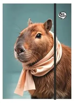 Doska s gumičkou, kartón, A4, OPTISCHOOL "Capybara"