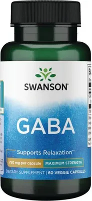Image de GABA 750 mg 60 gélules végétales Swanson Health Products