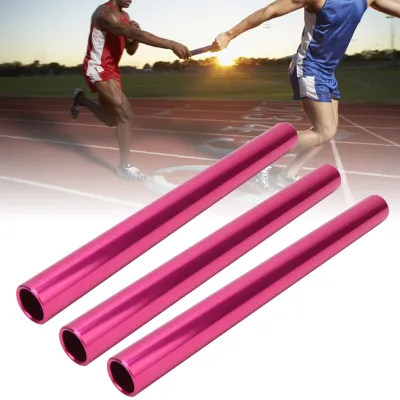 Image de 3 Staffelstäbe für Leichtathletik - Aluminiumlegierung in Pink - Ideal für Leichtathletik Wettkämpfe und Kurzstrecken-Staffelrennen.