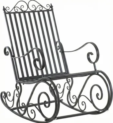 Produktbild von CLP Schaukelstuhl Relaxstuhl Smilla, wetterfest für Garten, Metallgestell anthrazit