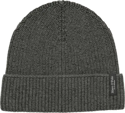 Produktbild von Marc O'Polo Beanie Mütze Knitted Hat Testimonial Campaign Graphite Grey Melange dunkelgrau