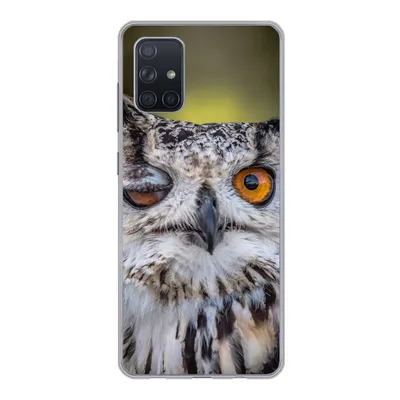 Produktbild von MuchoWow® Handyhülle Schutzhülle Hülle für Samsung Galaxy A51 Eule - Auge - Orange Silikon Softcase Handy Hülle - Schutzabdeckung