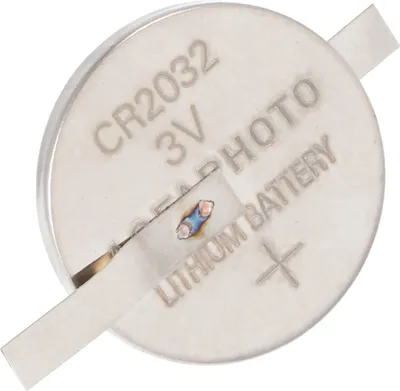 Produktbild von CR2032 Lithium Marken Batterie mit Lötfahnen in Z-Form