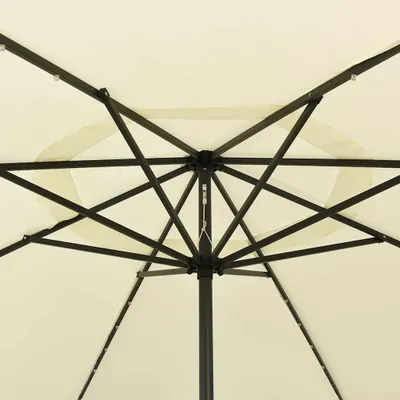 Immagine prodotto di vidaXL Ombrellone con illuminazione LED 400 cm bianco sabbia