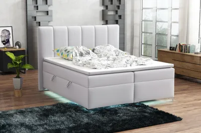 Produktbild von Boxspringbett Schlafzimmerbett ANGEL 180x200cm inkl.Bettkasten/ LED