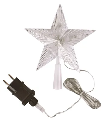 Imagen del producto de Adorno para el árbol de Navidad - Estrella LED - 10 LEDs - con fuente de alimentación