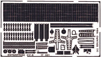 Produktbild von Eduard Accessories Flugzeugträger USS Enterprise CV6 für Tamiya Bausatz 77514 3917001