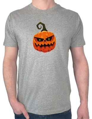 Produktbild von Huuraa Herren T-Shirt Halloweenkürbis Kürbis M Sport Grey Bio Baumwolle Fairtrade Herrenshirt Geschenkidee