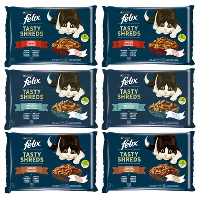Zdjęcie produktu dla Purina Felix Tasty Shreds Mokra Karma Dla Kota Mix Smaków W Sosie 24x80g