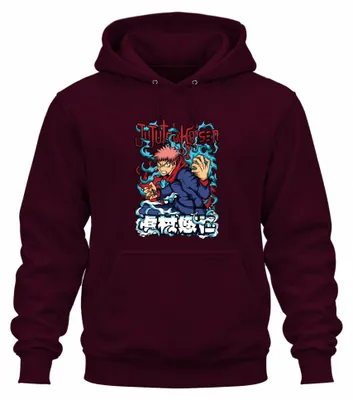 Obrázok produktu pre Jujutsu Kaisen Yuji Itadori Anime Manga Darčeková mikina s kapucňou Uni, bordová, XXL