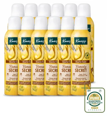 Imagen del producto de 12 unidades de espuma de ducha Kneipp Beauty Secret, 200 ml cada una, pack de ahorro