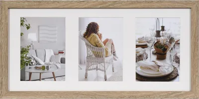 Image de Henzo galerie photo moderne 23x50 cm marron moyen pour 3 photos 13x18 cm