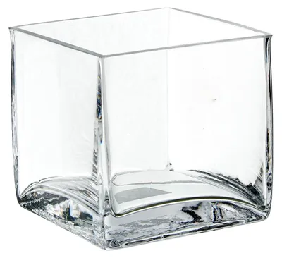 Glas-Tafelvaas, transparent, 12x12x12 cm, kubisch