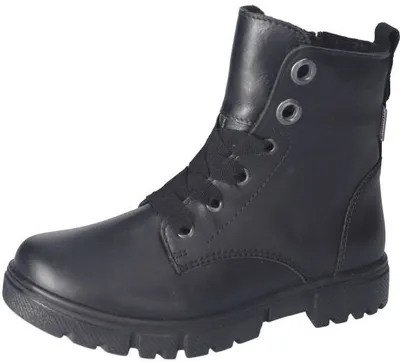 Produktbild von RICOSTA Stiefelette SURI für kleine Winterfreunde echt Leder Glattleder Reißverschluss Schnürung Warmfutter Mädchen Schwarz Größe 34