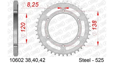 Produktbild von AFAM Kettenrad 10602-40 radseitig hinten 0 61kg
