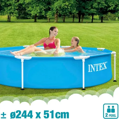 Immagine prodotto di INTEX Frame Pool 28205NP Ø244x51cm - piscina fuori terra con struttura in metallo robusta piscina da giardino