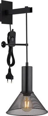 Produktbild von Globo Lighting Wandleuchte Metall schwarz matt, 1x E27
