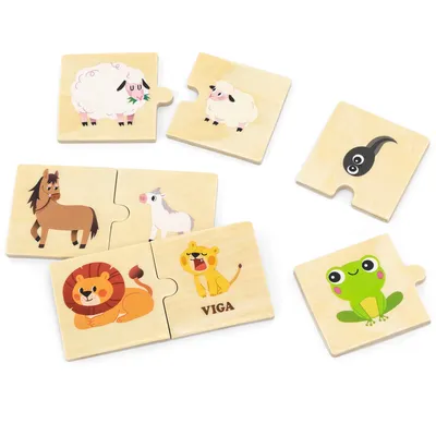 Obrázek produktu pro VIGA Dřevěné puzzle Skládačka Zvířátka Malé a