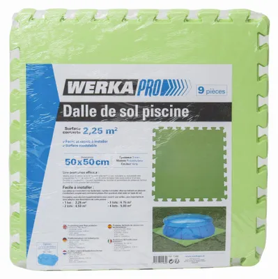 Image de Lot de 9 dalles de sol pour piscine  50x50cm   WERKA PRO